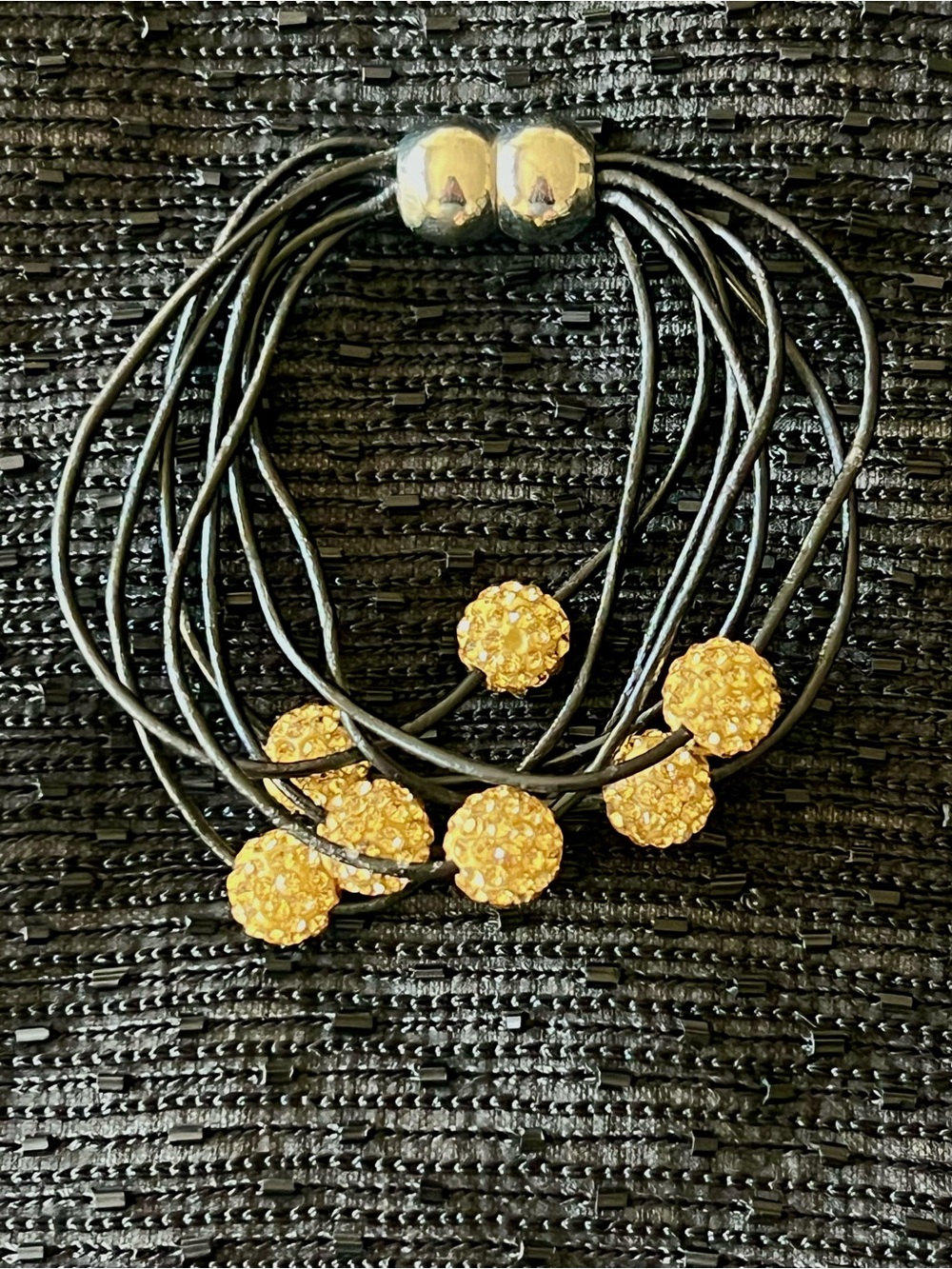Bracelet, Corded with Rhinestones